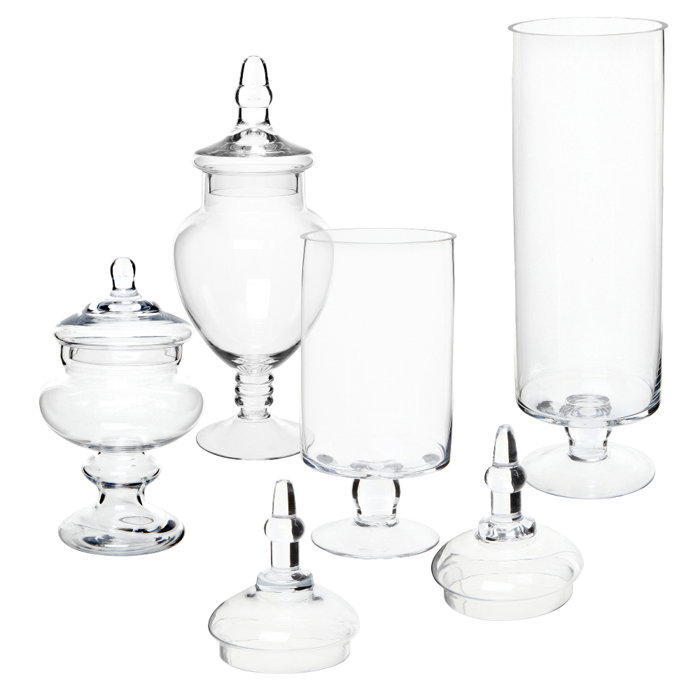MyGift 4 Piece Bathroom Glass Apothecary Jar Wayfair